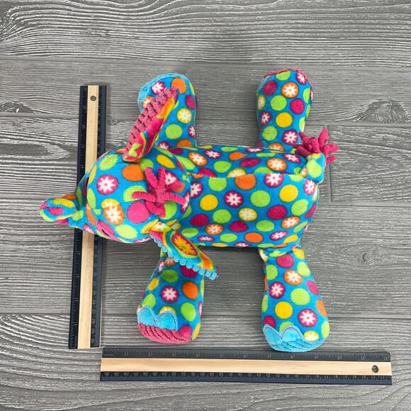 Mary Meyer Pizzaz Elephant Plush Pink Blue Stuffed Animal Corduroy Polka Dots - Picture 12 of 12